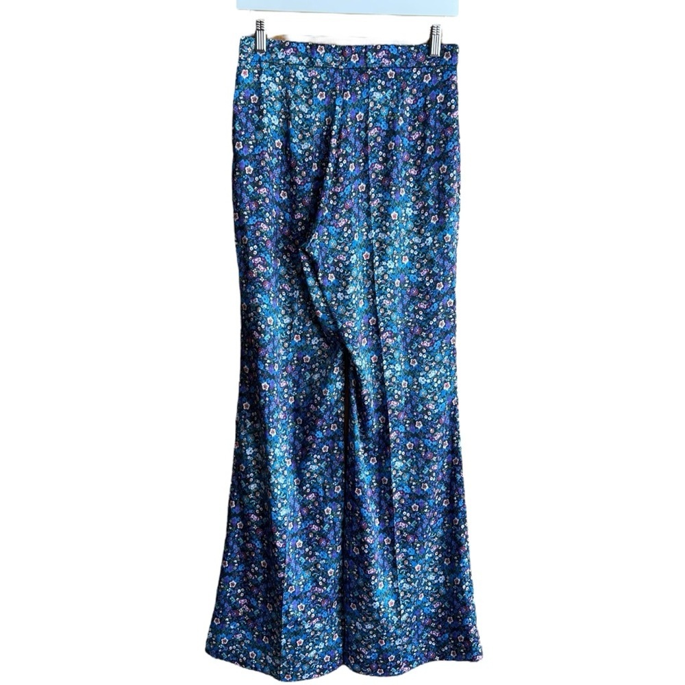 Sandro Donelo Satin Floral Print Flare Pants Size FR 38/ Medium - Picture 5 of 10